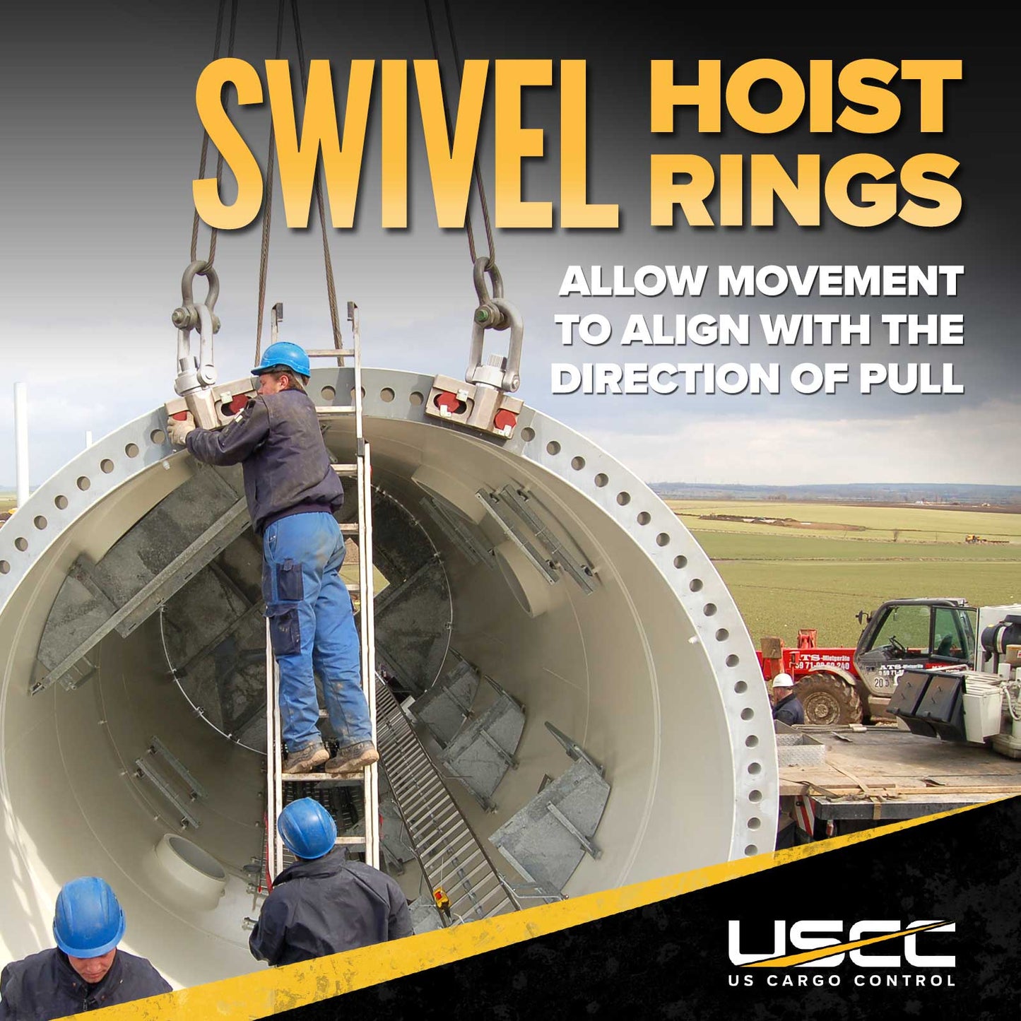 swivel hoist rings align with direction of pull