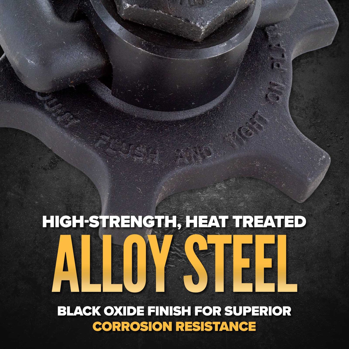 alloy steel with black oxide finish for corrosion resistance