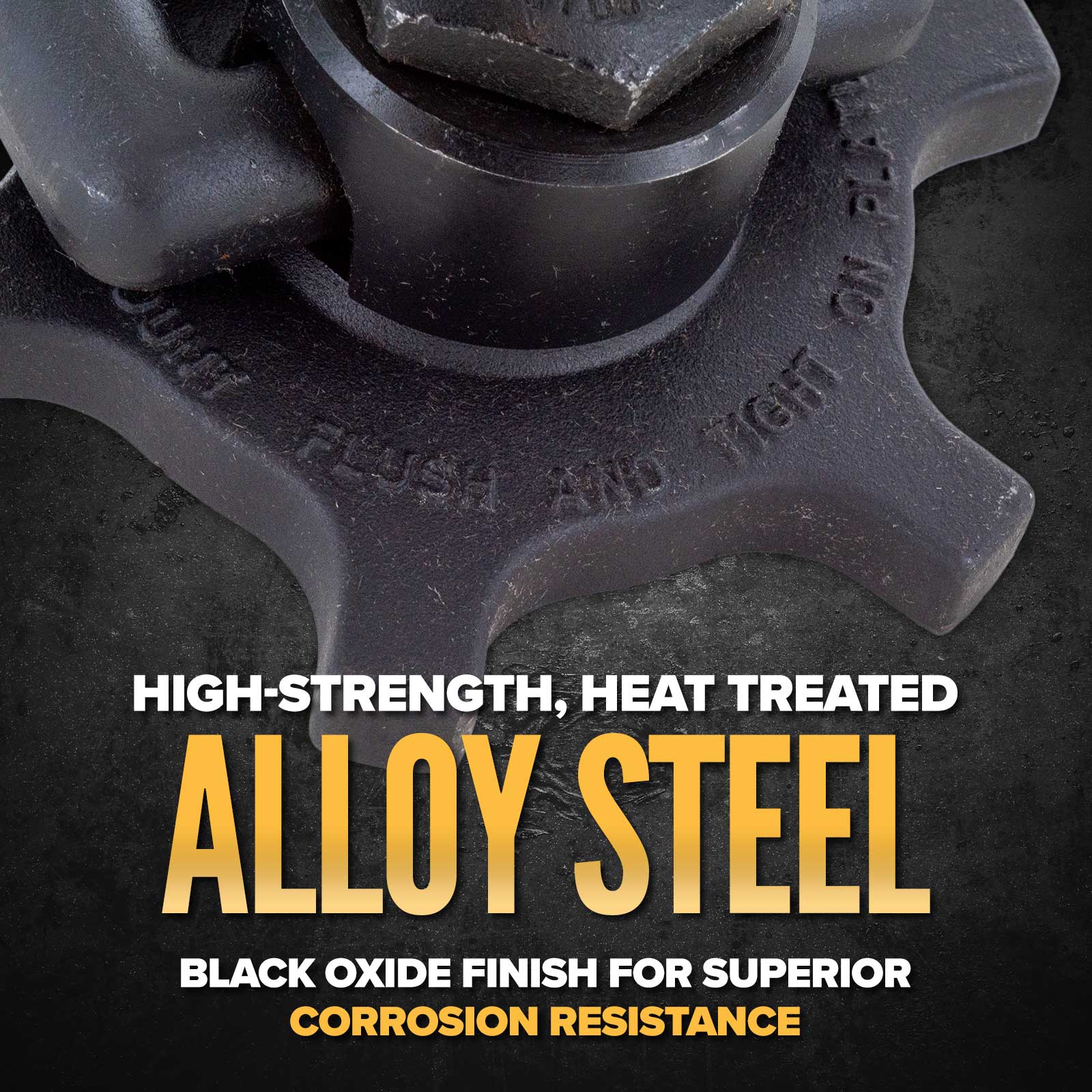 alloy steel with black oxide finish for corrosion resistance