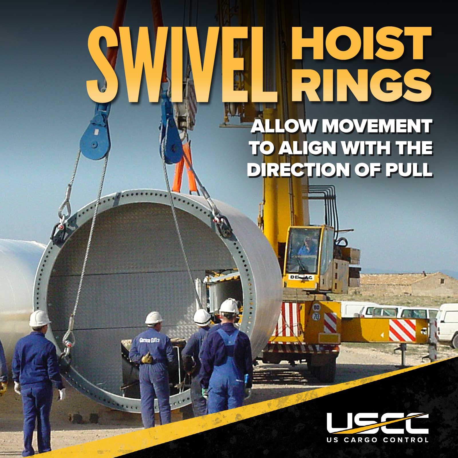 swivel hoist rings align with direction of pull