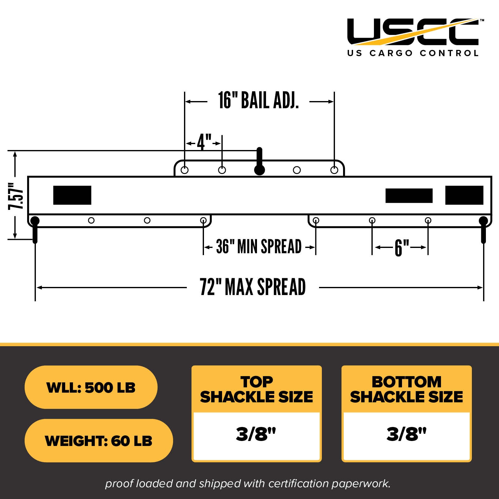M&W 13862 adjustable lifting beam specs