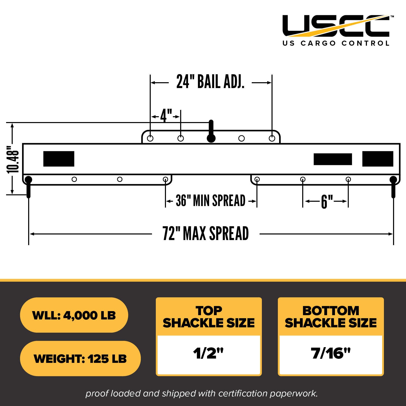M&W 13933 adjustable lifting beam specs