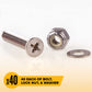 L-Track Fastener Pack | 1-1/2" Bolt with Nut & Washer | 40-Pack
