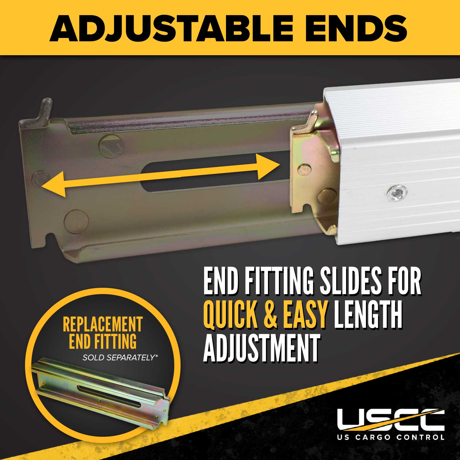 Adjustable ends for quick and easy length adjustments