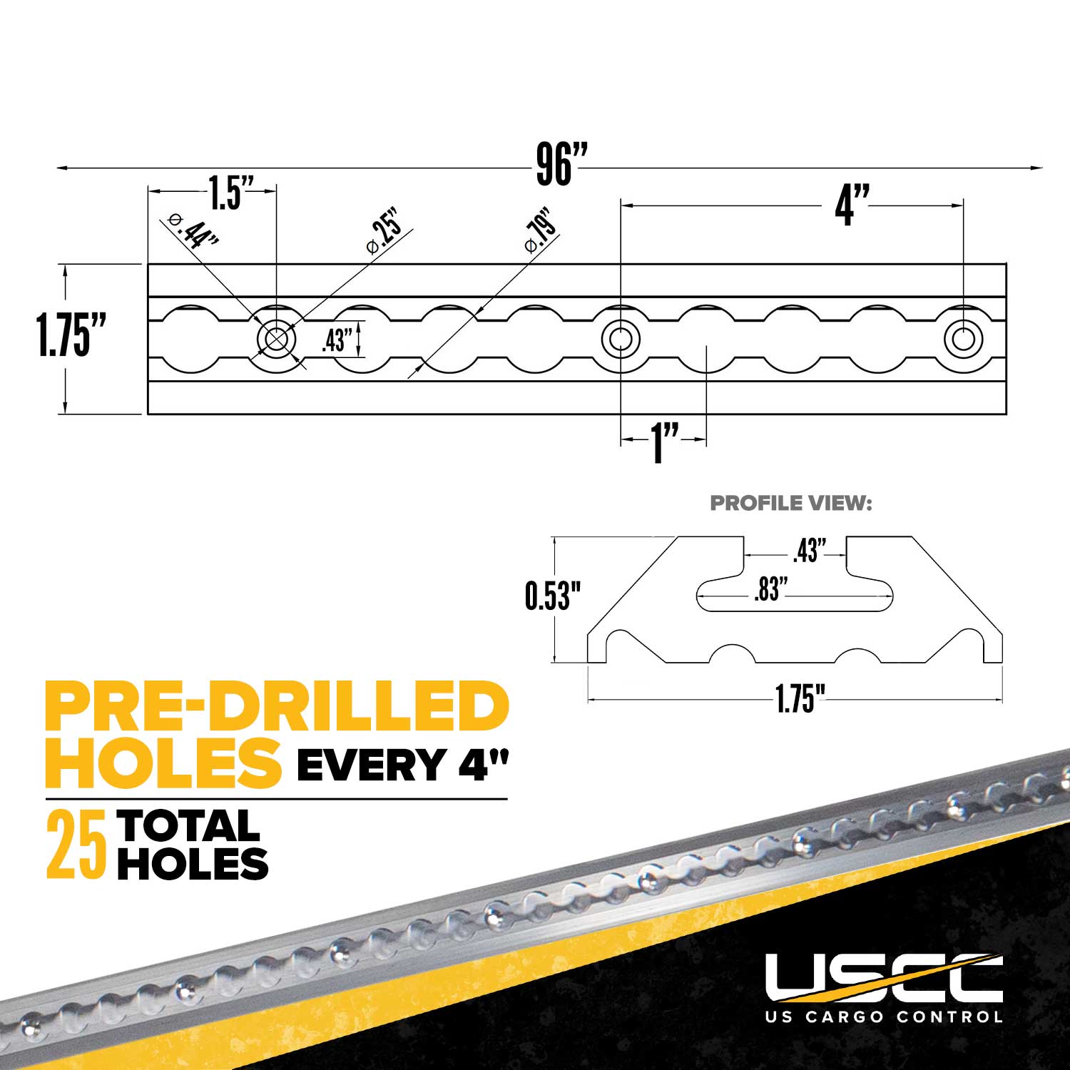 96" Angled L-Track | Aluminum | 10-Pack Image 6 of 11