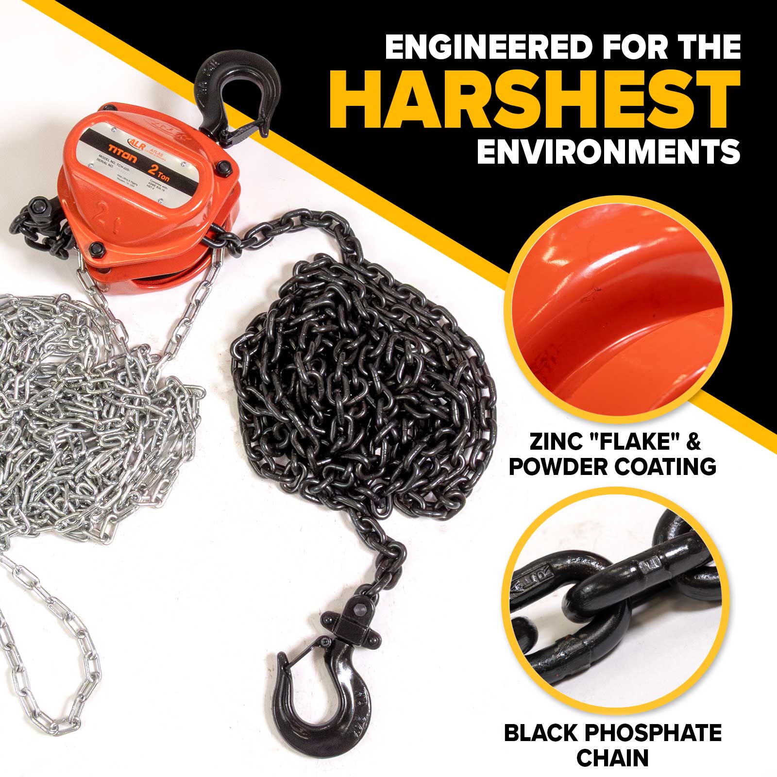 Atlas Titon Hand Chain Hoist | 1 Ton x 10' Lift