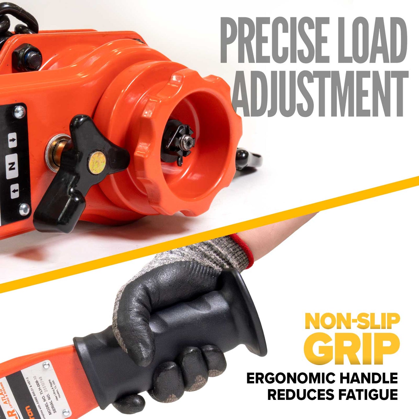 non-slip grip lever hoists