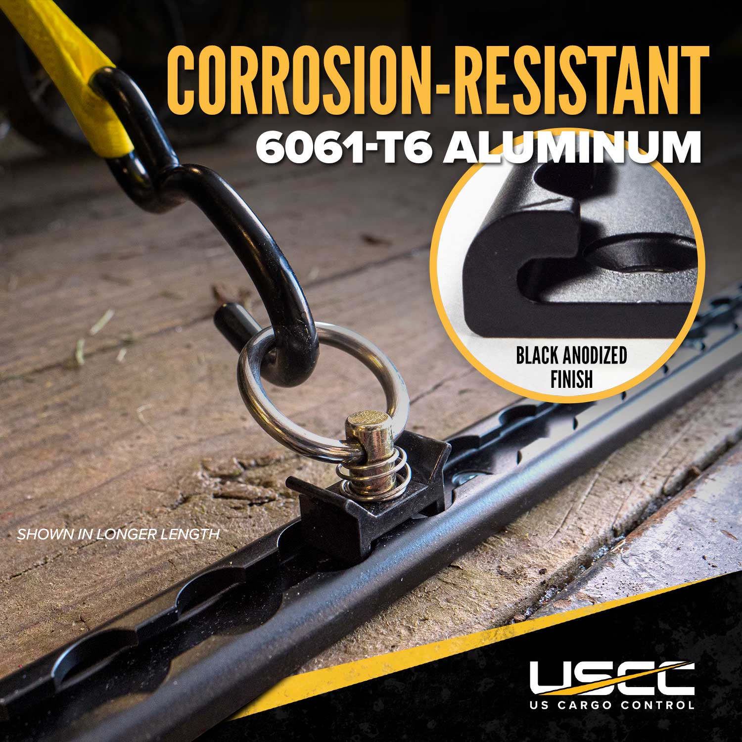 6" Aluminum L-Track | Black Anodized Finish | 2-Pack Image 2 of 10