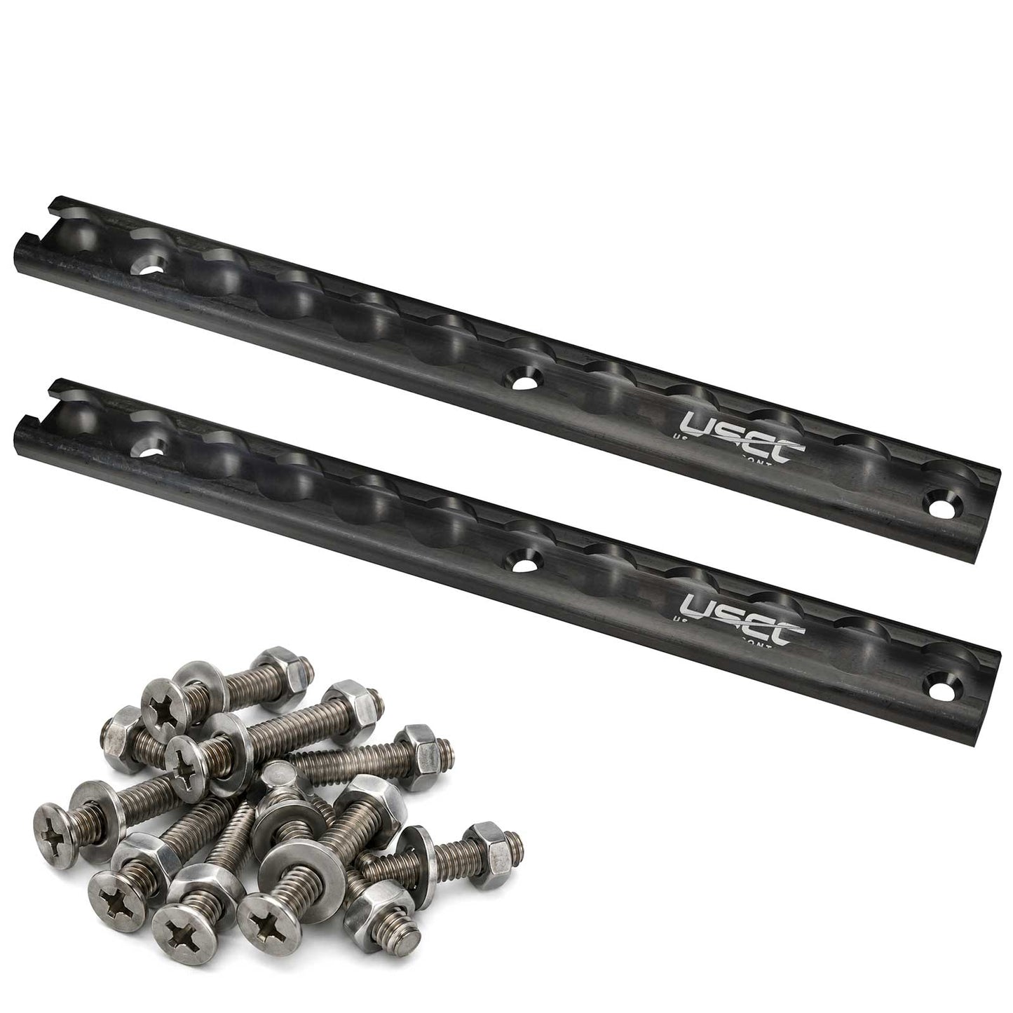 12" Aluminum L-Track Kit | Black Anodized Finish | 2-Pack