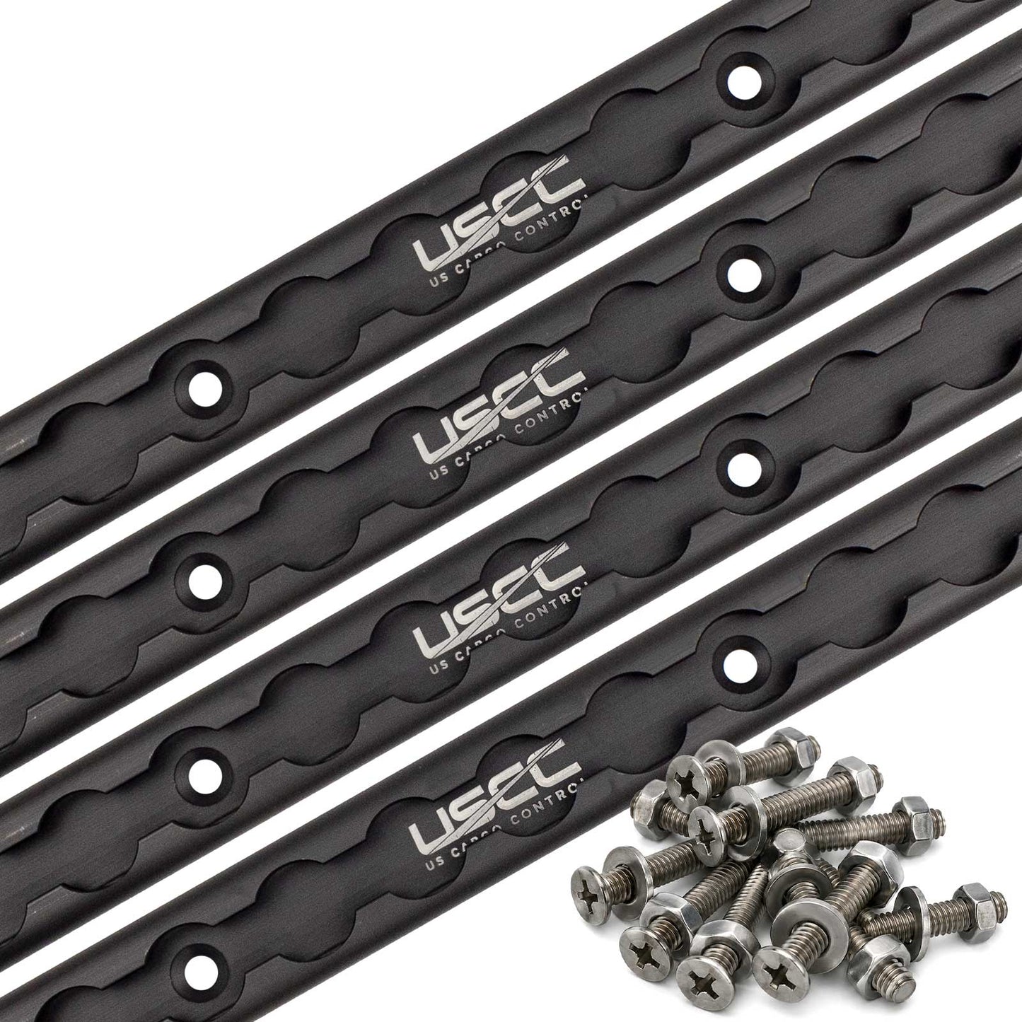 72" Aluminum L-Track Kit | Black Anodized Finish | 4-Pack