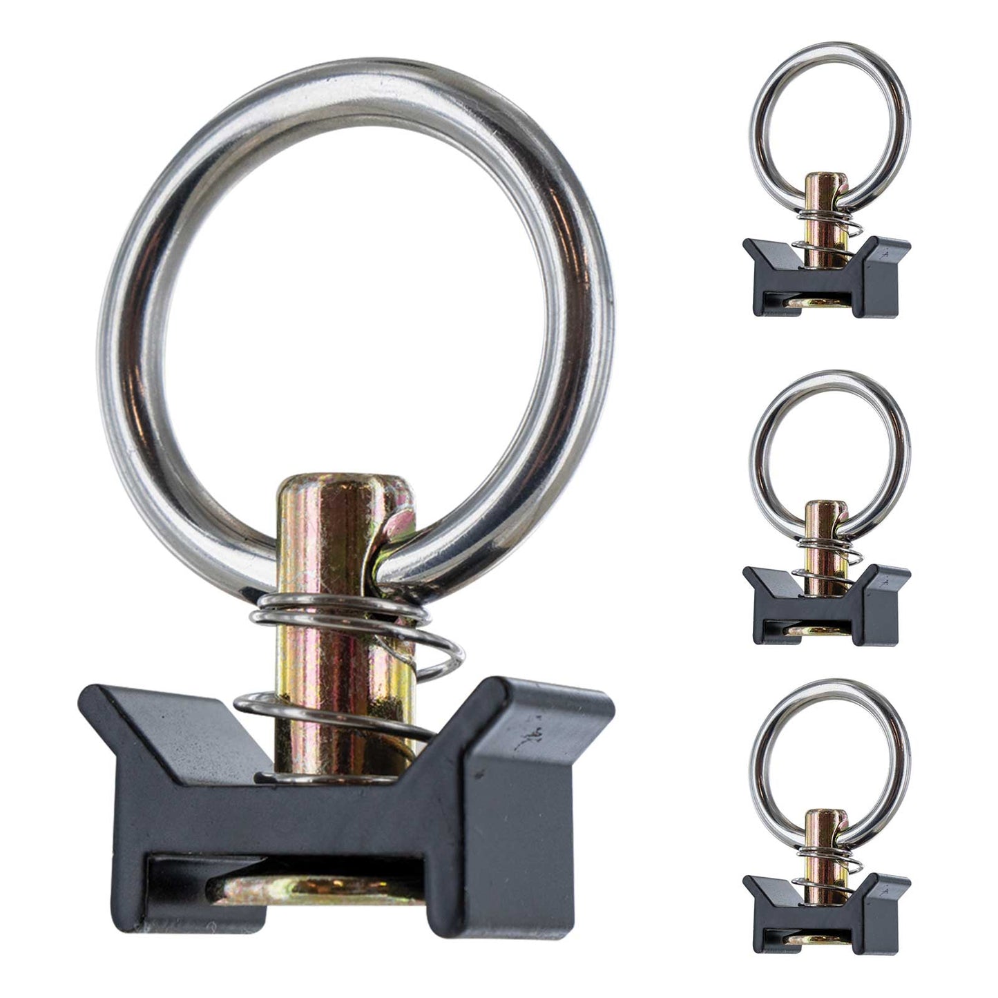 Black Single Stud Fitting w/ Round Ring | 4-Pack Image 1 of 10