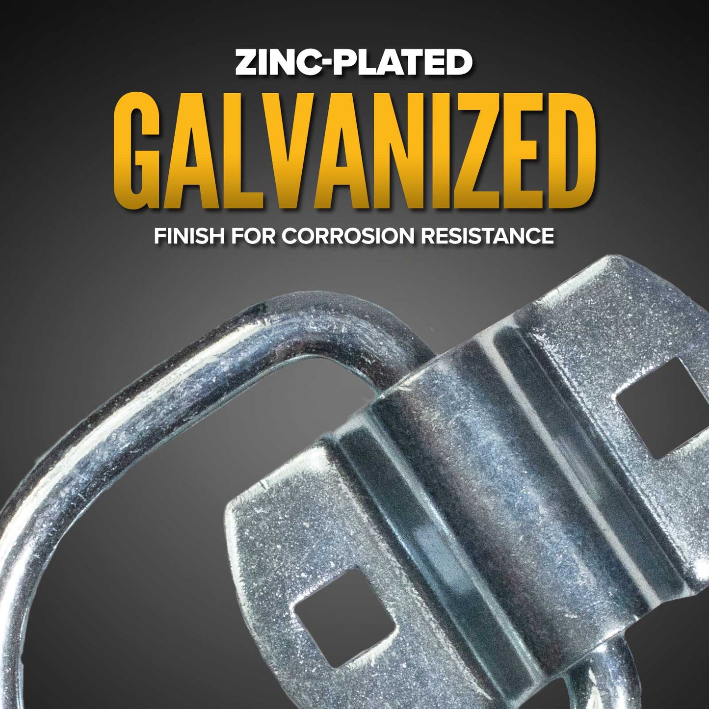 1-1/2" Bolt-On D-Ring with Mounting Bracket - Galvanized - 6,000 lbs. BS