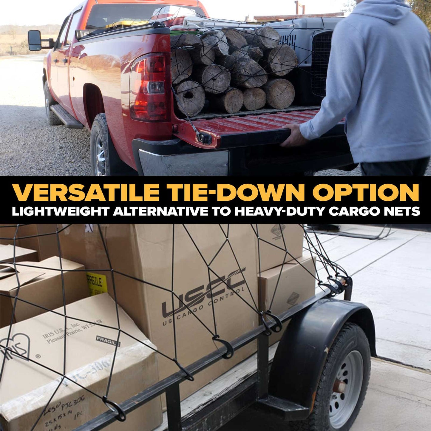 72" x 96" Bungee Cargo Net with 32 Adjustable Plastic Hooks