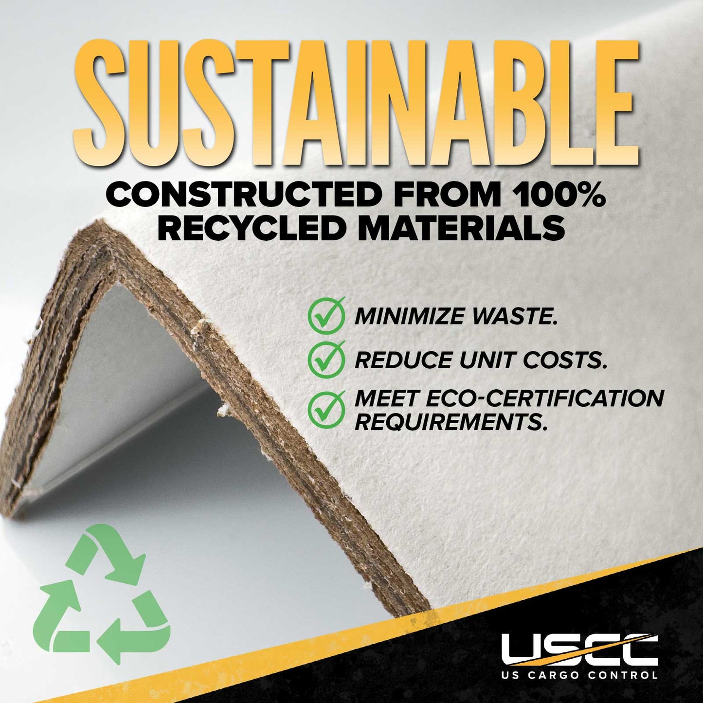 Light-Duty Cardboard Strapping Protectors | .120" Thick, 2" x 2" x 6", 800-Pack