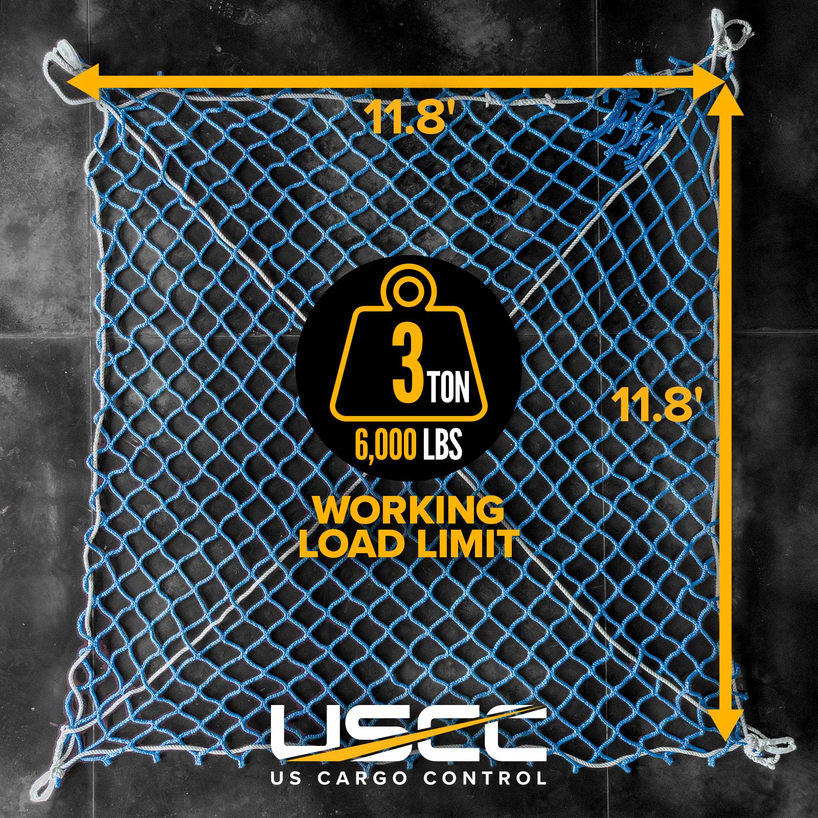 11.8' x 11.8' Cargo Lifting Net | 6,000 lbs.