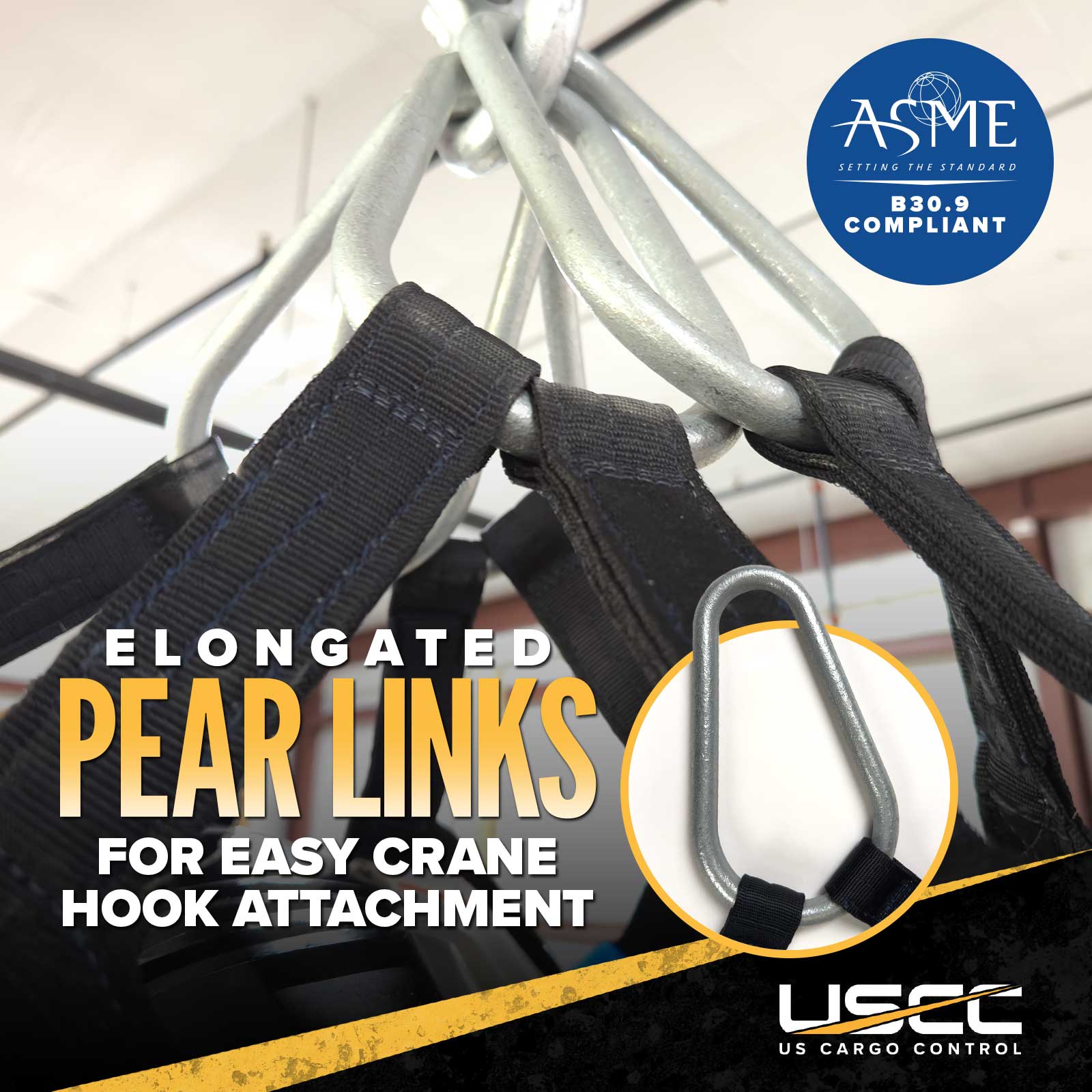 pear links allow for easy crane attachment