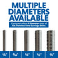Conquest 316 Stainless Steel Carriage Bolts and Nuts are Available in 5 Diameters: 1/4", 5/16", 3/8", 1/2", and 5/8"