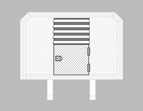 Louvered Window w/ Cabinet