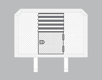 Louvered Window w/ Cabinet