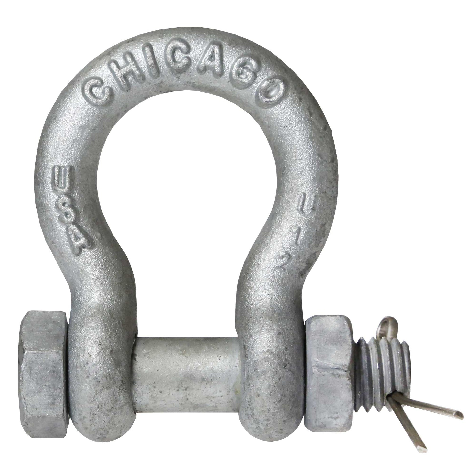 Bolt Type Anchor Shackle - Chicago Hardware - 1/2" Galvanized Steel - 2 Ton primary image
