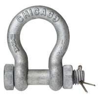 Bolt Type Anchor Shackle - Chicago Hardware - 1/4" Galvanized Steel - .5 Ton primary image