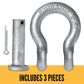 Anchor Shackle - Chicago Hardware - Round Pin - 1/2" Galvanized Steel - 2 Ton parts of a shackle