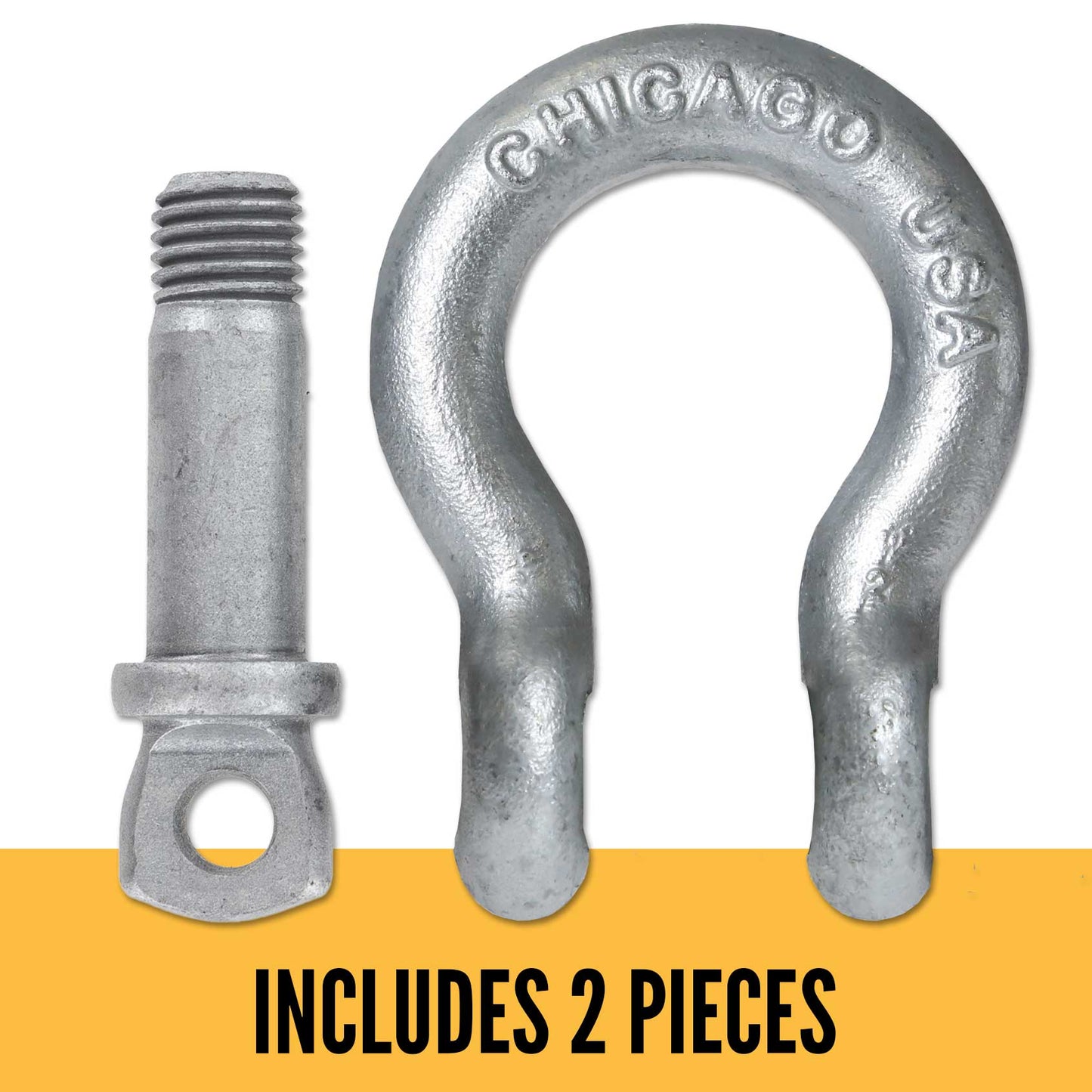 Screw Pin Anchor Shackle - Chicago Hardware - 3/16" Galvanized Steel - .33 Ton parts of a shackle