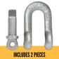 Screw Pin Chain Shackle - Chicago Hardware - 1/4" Galvanized Steel - .5 Ton parts of a shackle