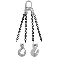 3/4" x 6' - Domestic 4 Leg Chain Sling with Crosby Grab Hooks - Grade 100