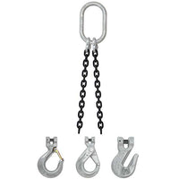 9/32" x 3' - Domestic 2 Leg Chain Sling with Crosby Grab Hooks - Grade 100