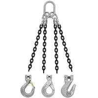 9/32" x 3' - Domestic 4 Leg Chain Sling with Crosby Grab Hooks - Grade 100