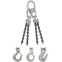 5/8" x 5' - Domestic Adjustable 4 Leg Chain Sling with Crosby Grab Hooks - Grade 100