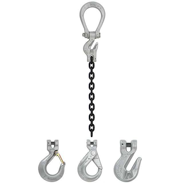 5/8" x 5' - Domestic Adjustable Single Leg Chain Sling with Crosby Grab Hook - Grade 100