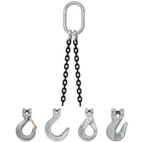 1/2" x 3' - Domestic 2 Leg Chain Sling with Crosby Foundry Hooks - Grade 100