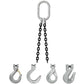 3/8" x 20' - Domestic 2 Leg Chain Sling with Crosby Grab Hooks - Grade 100