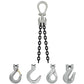 3/8" x 15' - Domestic Adjustable 2 Leg Chain Sling with Crosby Sling Hooks - Grade 100