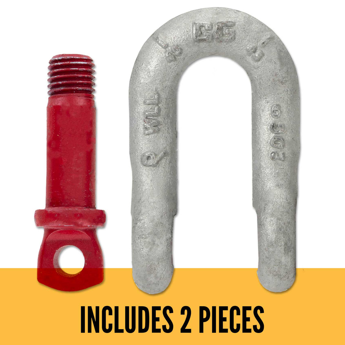 Crosby 1019230 G-210 Screw Pin Chain Shackle – Galvanized Carbon Steel, 2 Ton WLL, 1/2" Size
