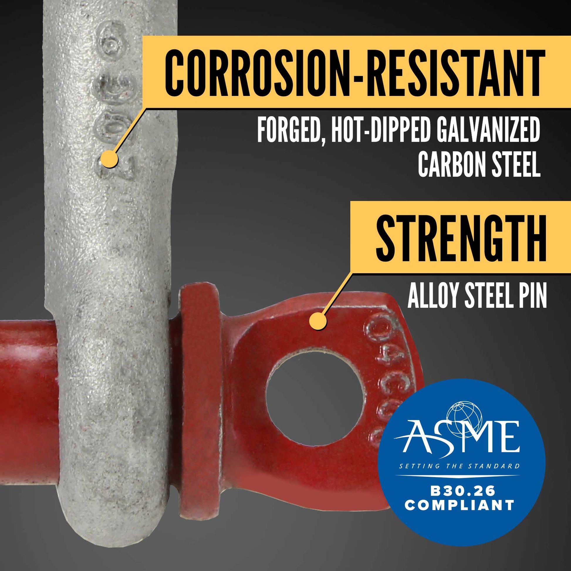 1/2" Crosby® Screw Pin Chain Shackle | G-210 - 2 Ton shackle construction