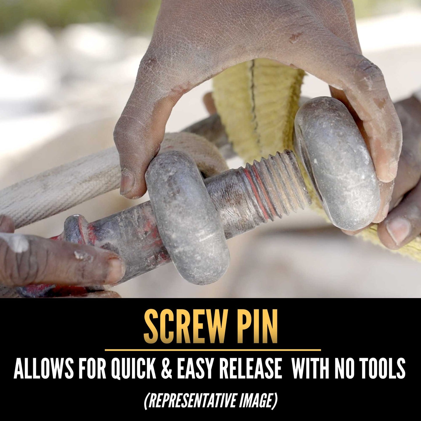 1/2" Crosby® Screw Pin Chain Shackle | G-210 - 2 Ton easy release - no tools required
