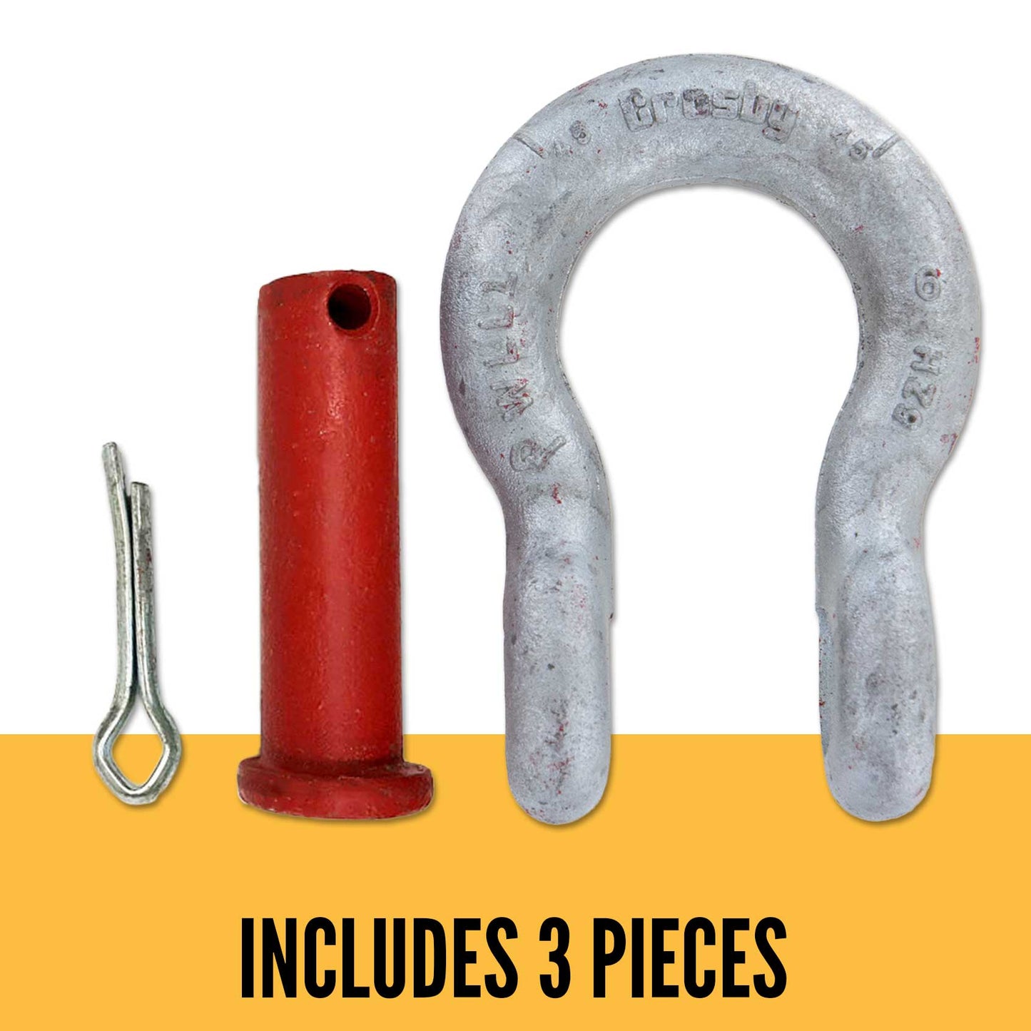 1/2" Crosby® Round Pin Anchor Shackle | G-213 - 2 Ton parts of a shackle