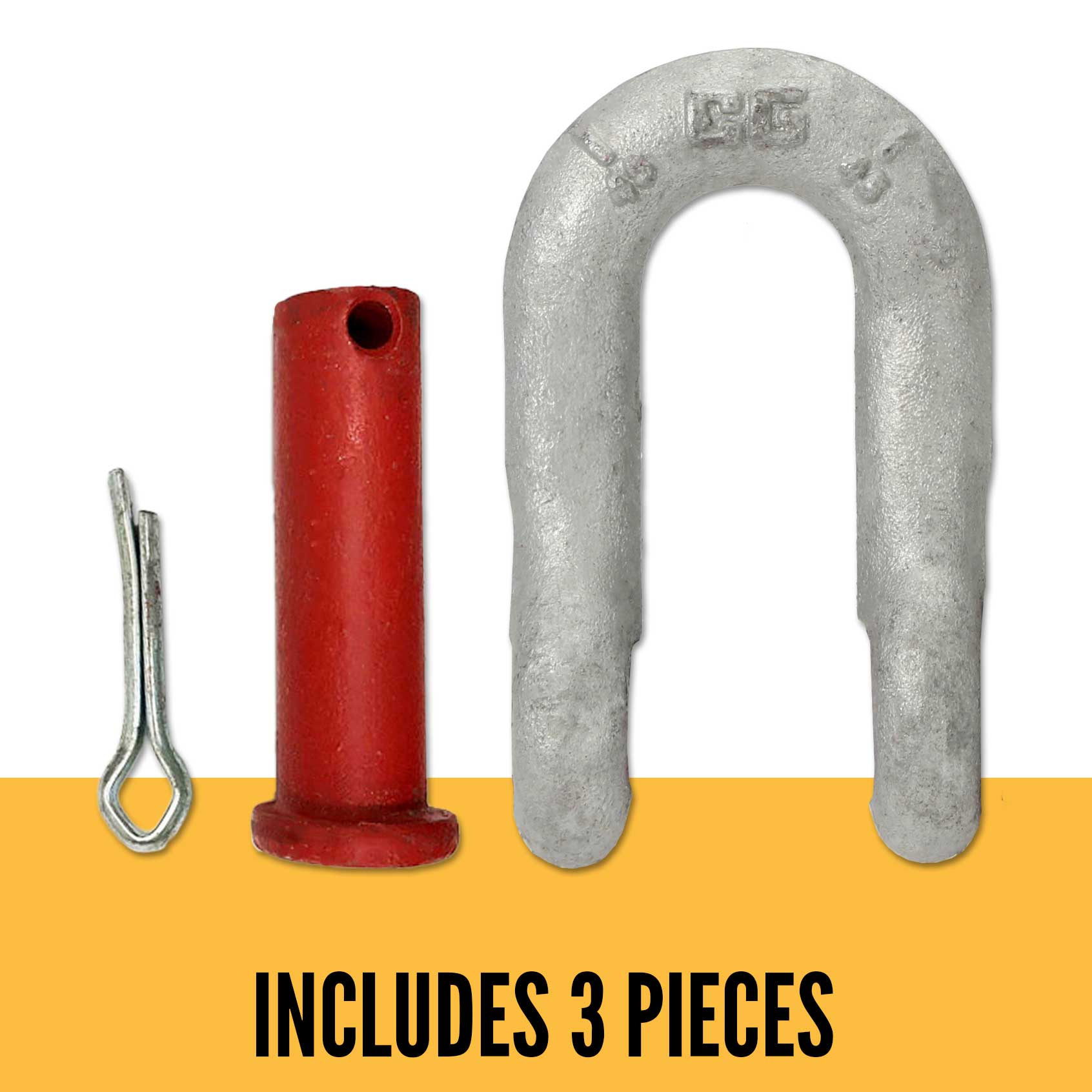 2" Crosby® Round Pin Chain Shackle | G-215 - 35 Ton parts of a shackle