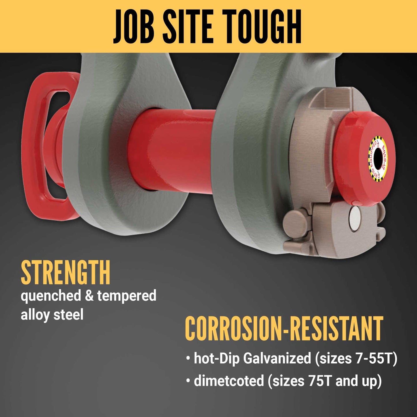  Crosby® Easy-Loc Bolt Type Wide Body Shackle | G-2160E - 125 Ton shackle construction