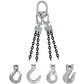 1/2" x 10' - Domestic Adjustable 4 Leg Chain Sling with Crosby Grab Hooks - Grade 100
