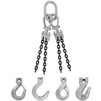 3/8" x 5' - Domestic Adjustable 4 Leg Chain Sling with Crosby Foundry Hooks - Grade 100