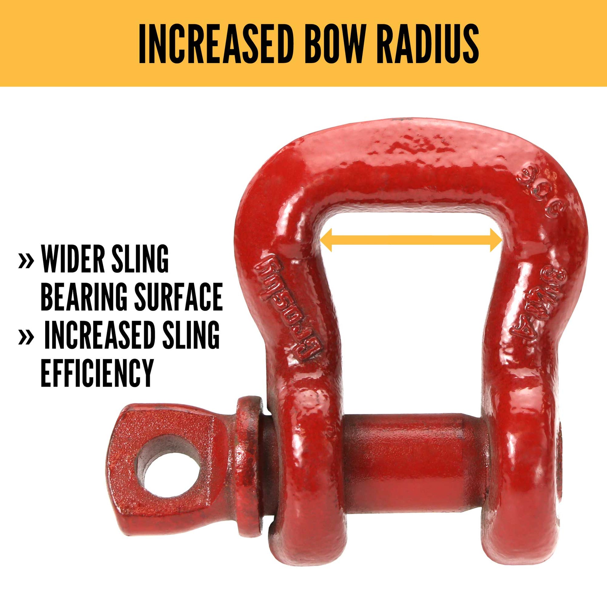 Crosby® Screw Pin Sling Saver Shackle | S-253 - 1"- 3.25 Ton increased bow radius