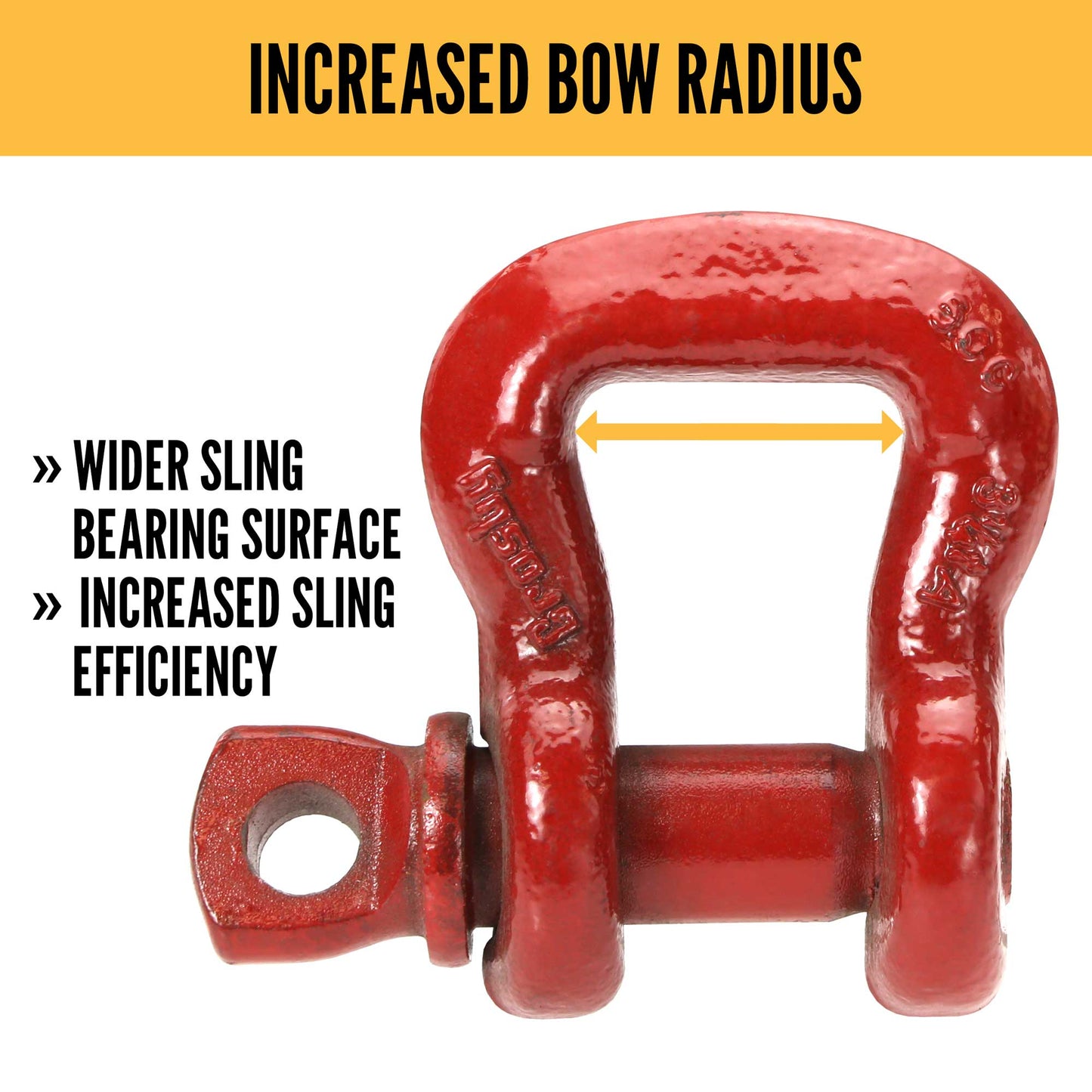 Crosby® Screw Pin Sling Saver Shackle | S-253 - 1-1/2"- 6.5 Ton increased bow radius