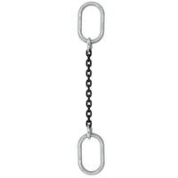 3/4" x 3' - Domestic Single Leg Chain Sling with Crosby Oblong Master Links - Grade 100