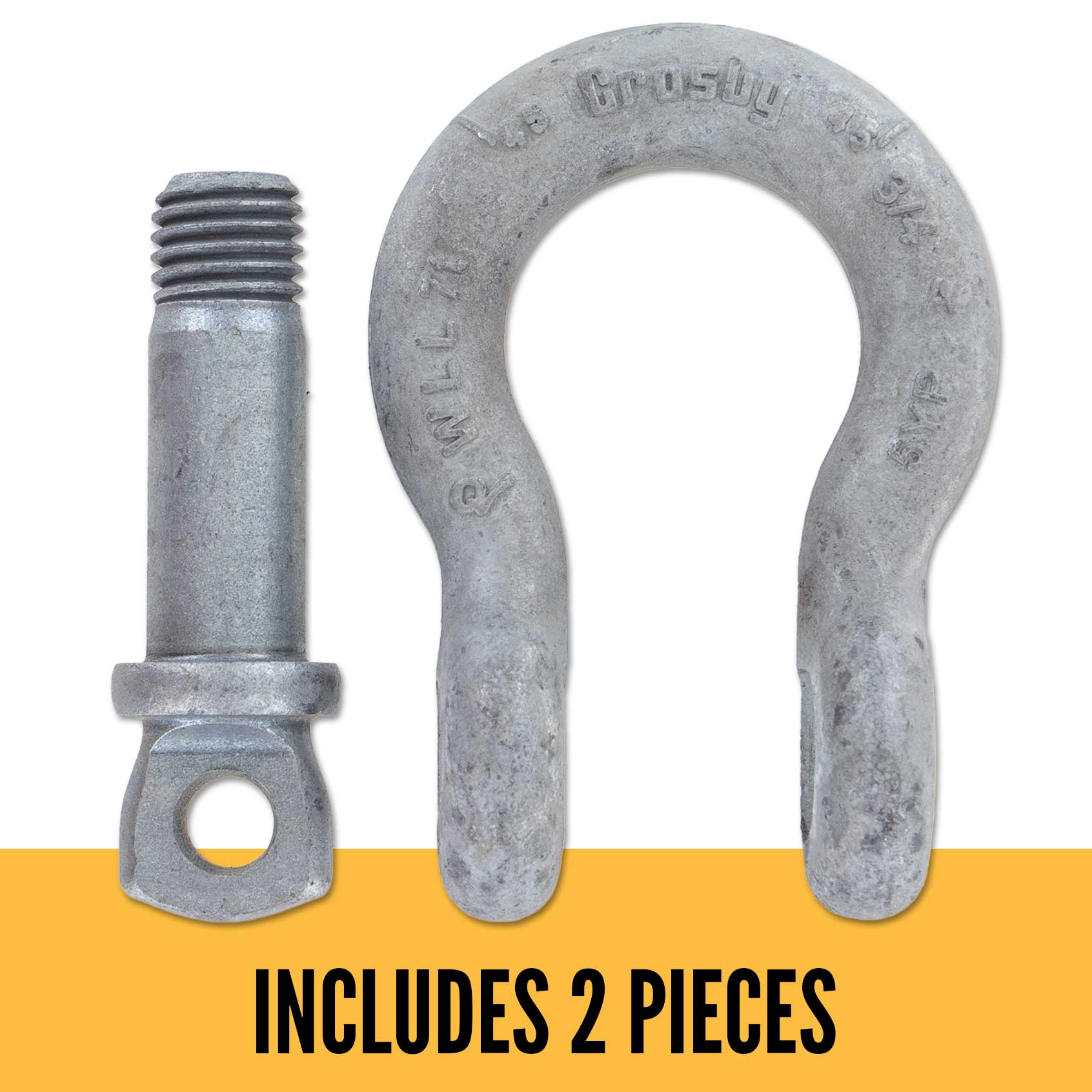 7/8" Crosby® Alloy Screw Pin Anchor Shackle | G-209A - 9.5 Ton parts of a shackle