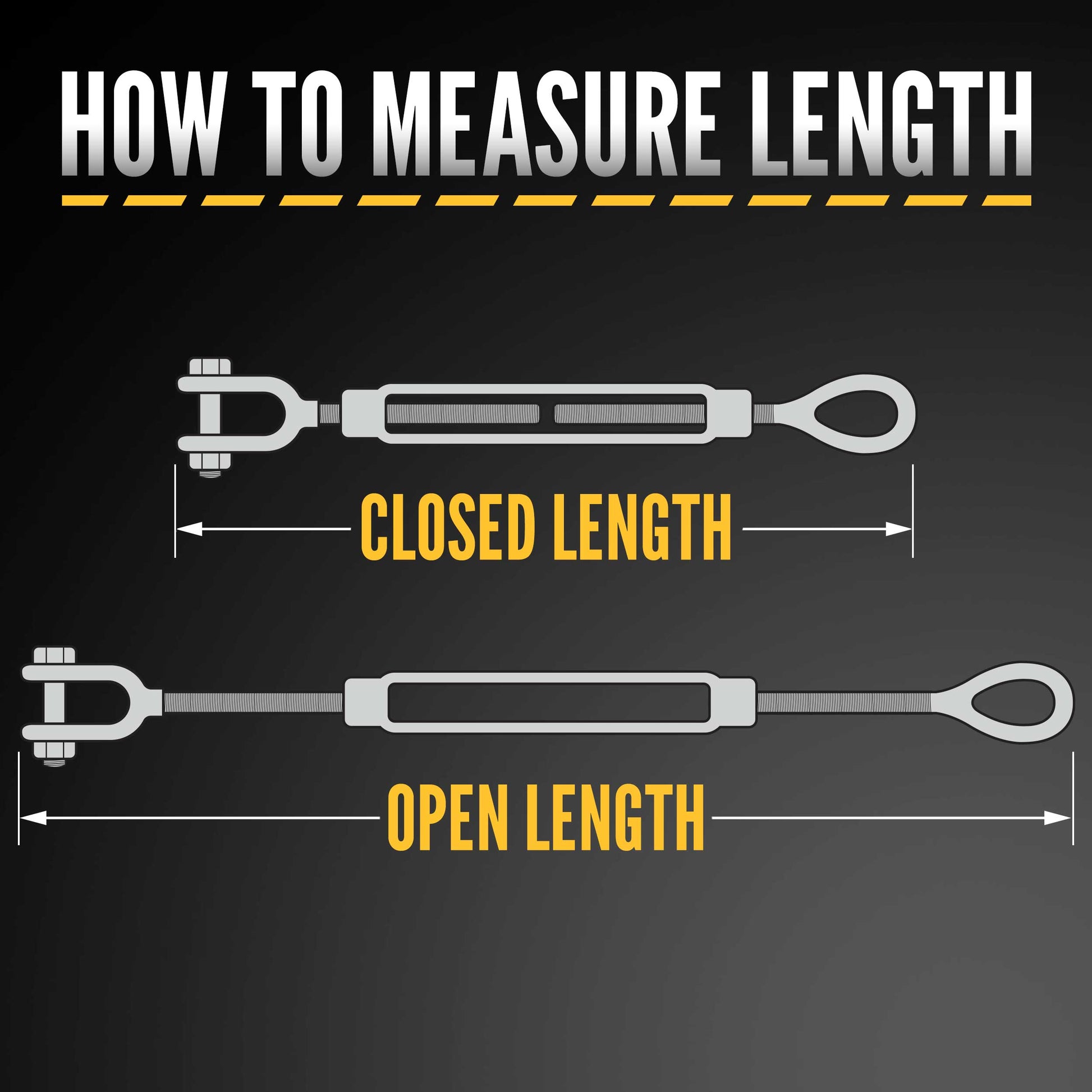 How to measure turnbuckle length