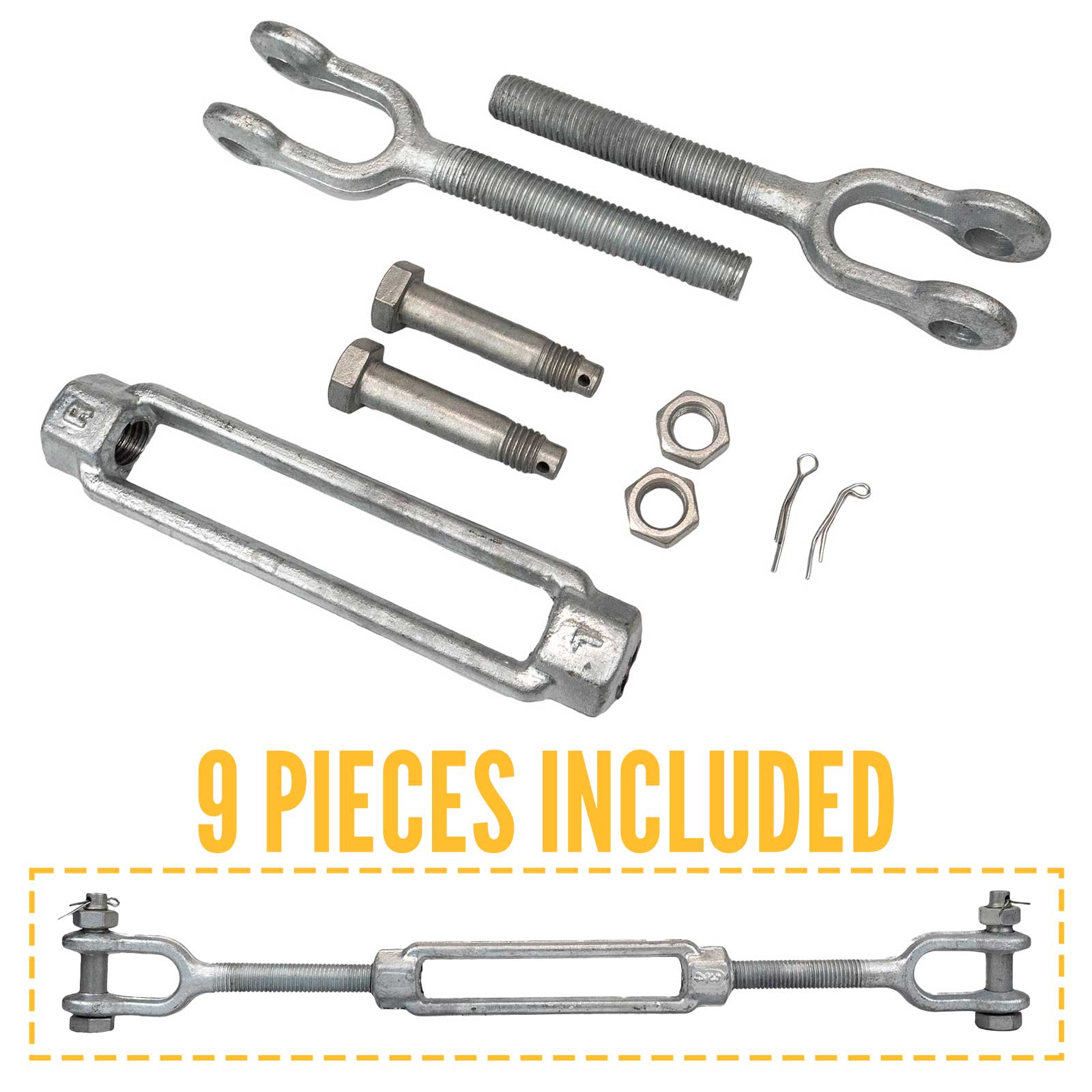 11/4"x18" Crosby® Jaw & Jaw Turnbuckle HG228 1032894